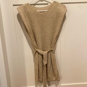 Italian metallic sleeveless top padded shoulder